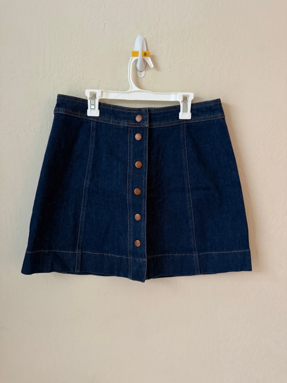 Madewell Indigo Button-Front Denim Mini Skirt